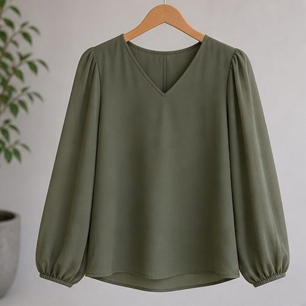 Rust Puff Sleeve Top
